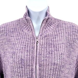 Offline by Aerie Women’s L Lavender Purple 1/4 Zip Mock Neck Shaker Knit Sweater